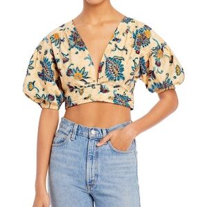 *WORN ONCE* A.L.C. Rylan Printed Puff Sleeve Top